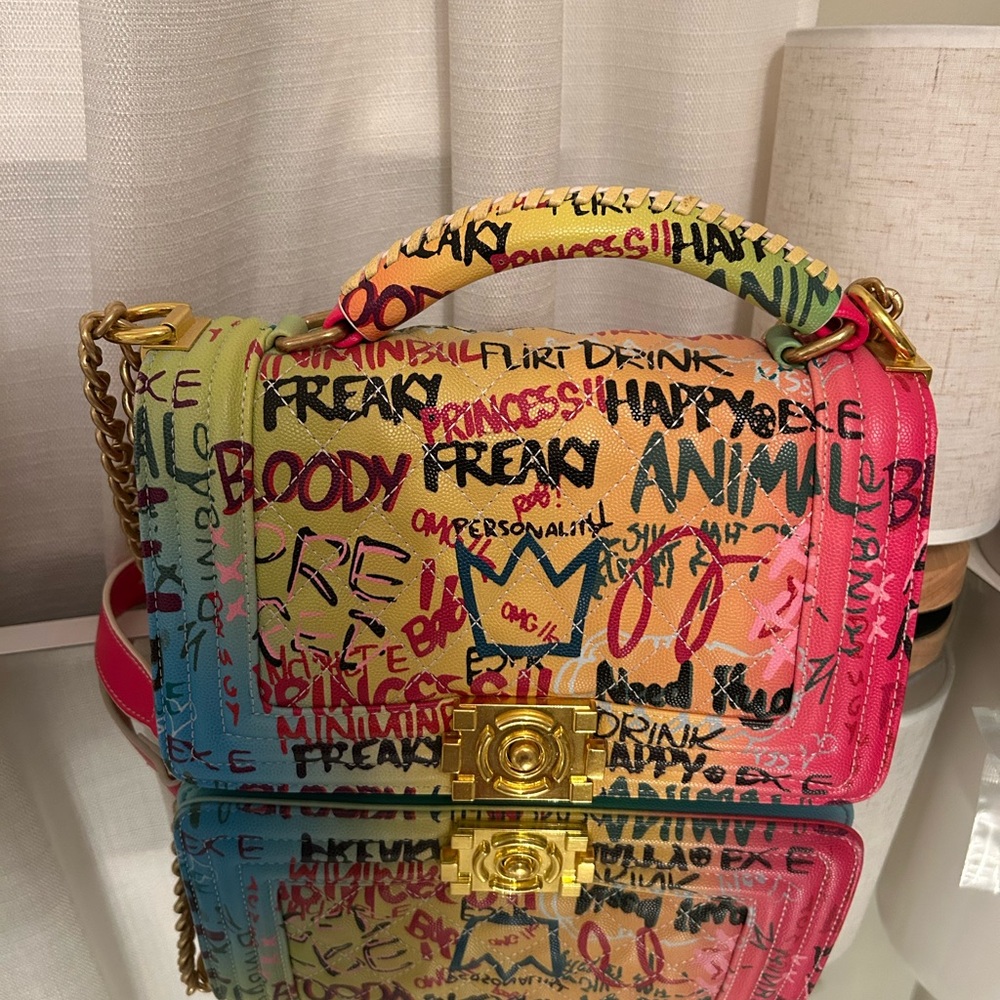 Colorful Graffiti Print Women's Bag
